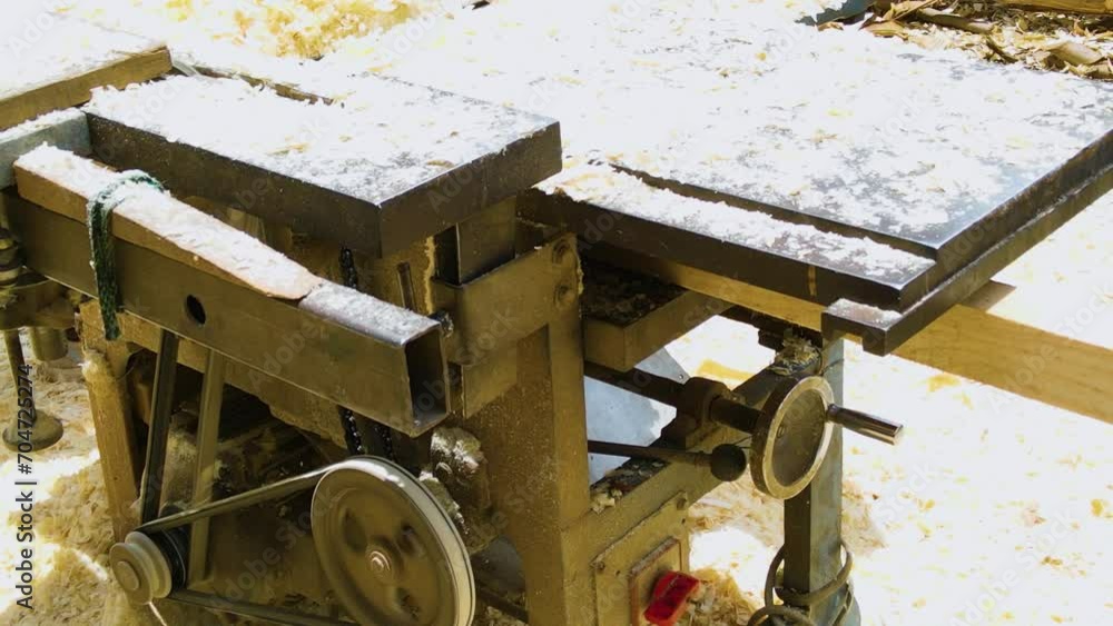 Power saw wooden chops Birdseye aerial view of Loitokitok kenya, shanty poor neighborhood of