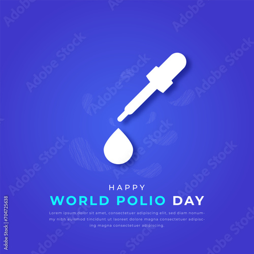 World Polio Day Paper cut style Vector Design Illustration for Background, Poster, Banner, Advertising, Greeting Card