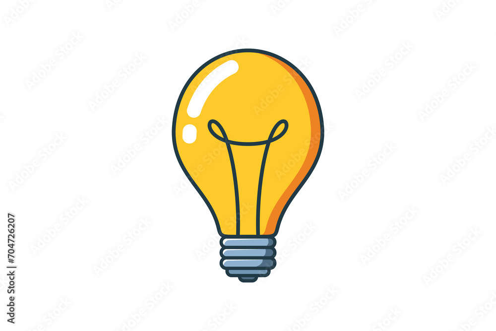 Light bulb with rays shine. Cartoon style. Flat style. Symbol of creativity, innovation, inspiration, invention and idea. Vector illustration Light bulb with rays shine. Cartoon style. Flat style. Symbol of creativity, innovation, inspiration, invention and idea. Vector illustration