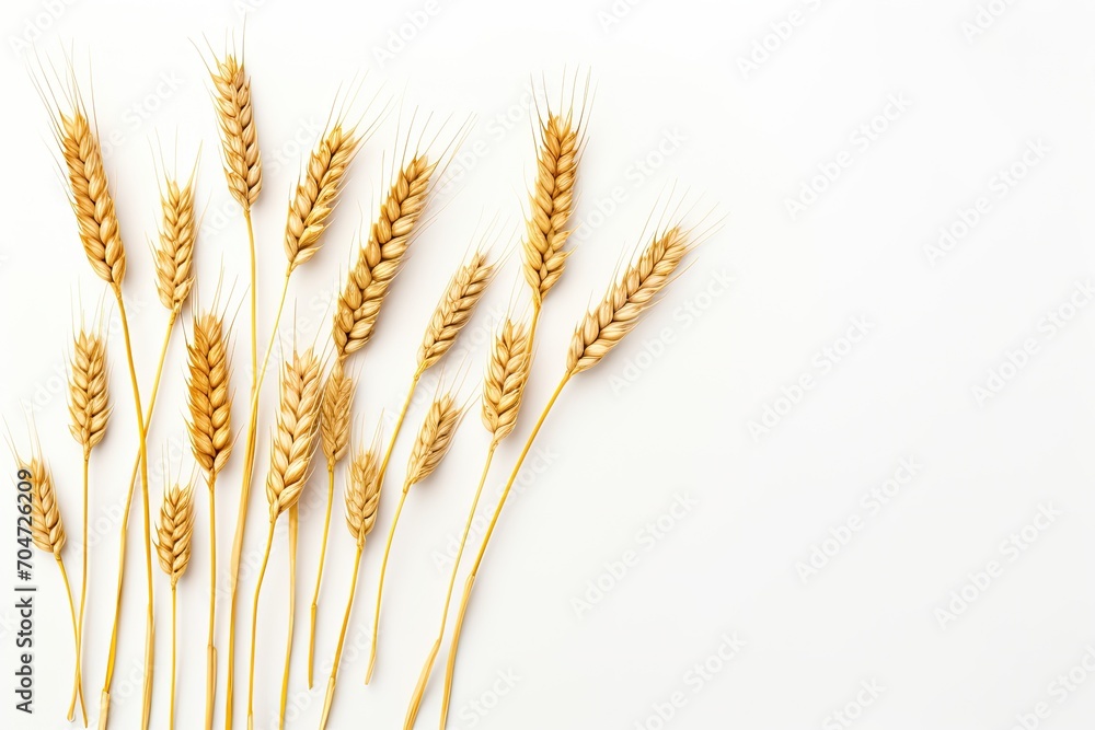 Wheat isolated on white background. Top view. Flat lay. Wheat isolated on white background. Top view. Flat lay.