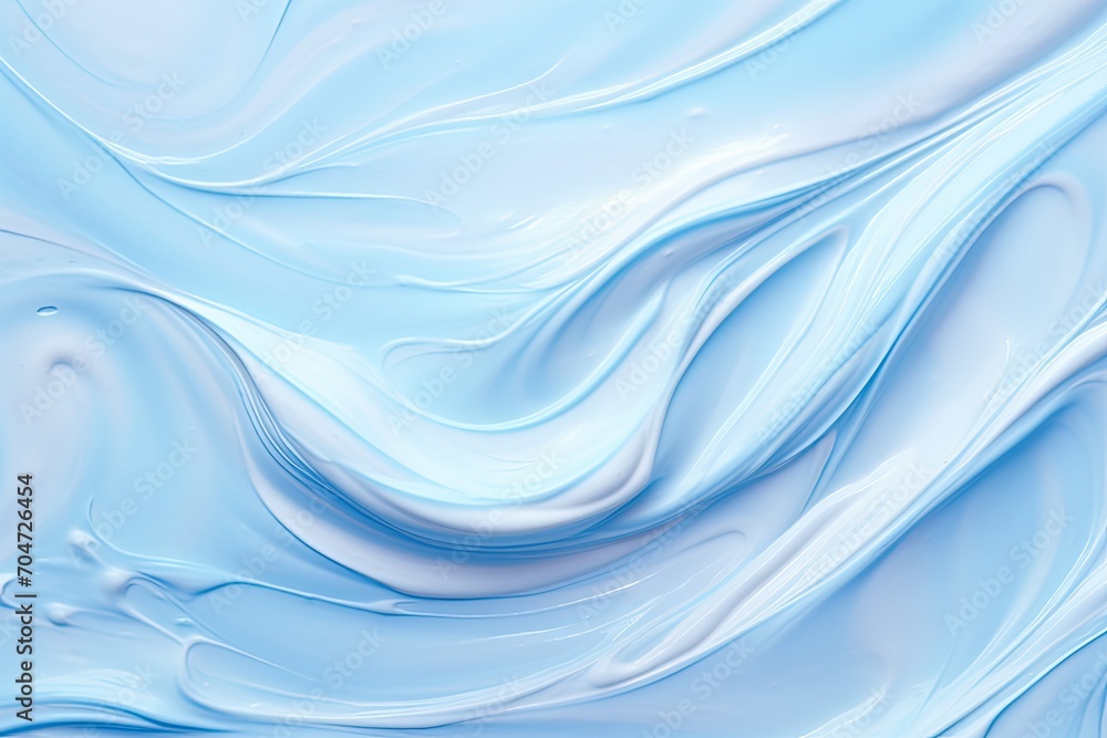 Blurred makeup applied on pale blue surface Blurred makeup applied on pale blue surface