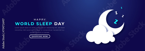 World Sleep Day Paper cut style Vector Design Illustration for Background, Poster, Banner, Advertising, Greeting Card