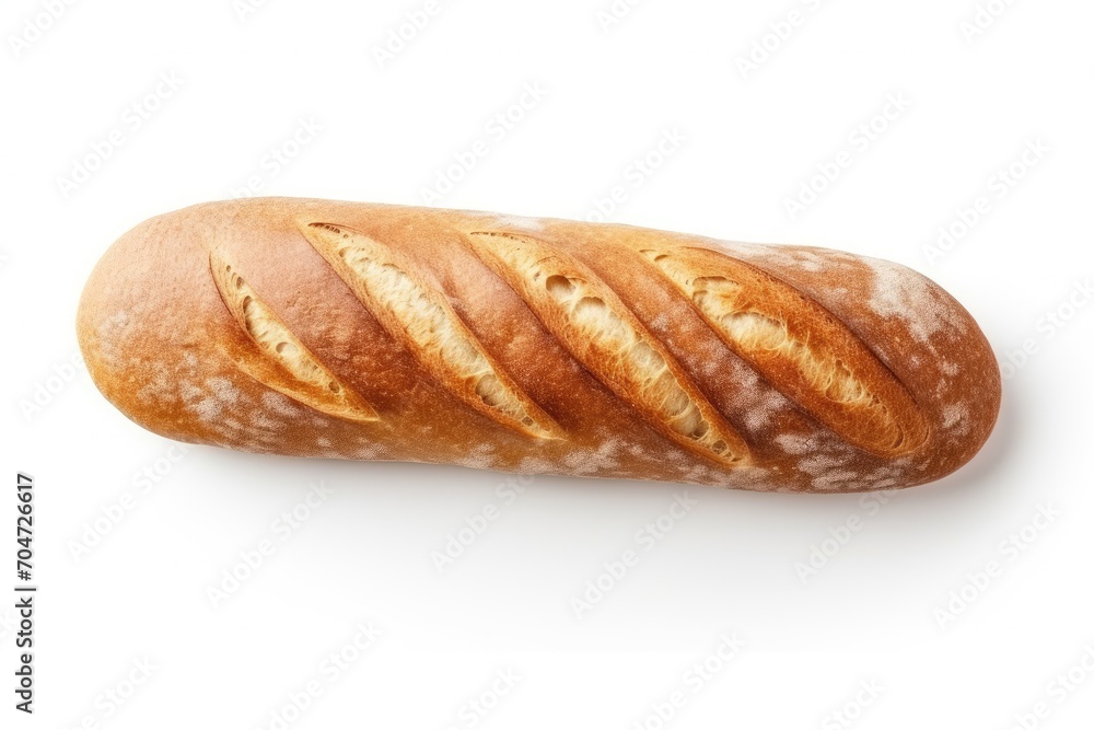 White background, top view of freshly baked bread. White background, top view of freshly baked bread.