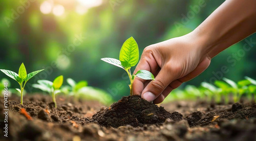 hands holding a plant