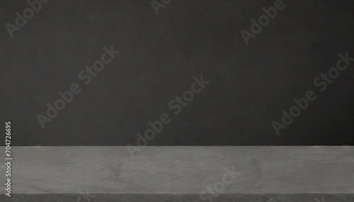 A black wall background with space.