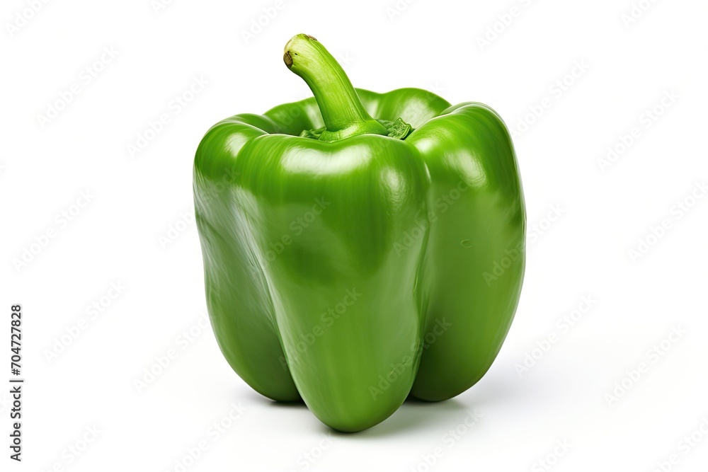 Clipping path of isolated green pepper on white background Clipping path of isolated green pepper on white background