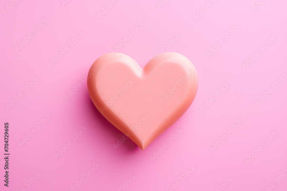 Pink heart isolated on a pink background
