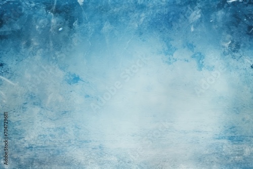 Skating and hockey marks on blue textured ice background.