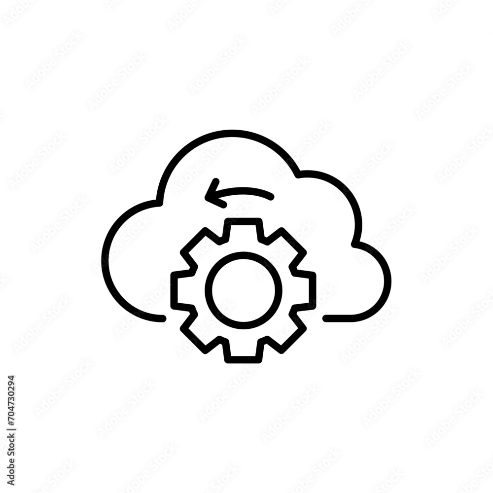 Cloud setting outline icons, minimalist vector illustration ,simple transparent graphic element .Isolated on white background Cloud setting outline icons, minimalist vector illustration ,simple transparent graphic element .Isolated on white background