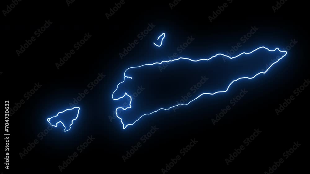 Timor Leste country map icon animation with a glowing neon effect Timor Leste country map icon animation with a glowing neon effect