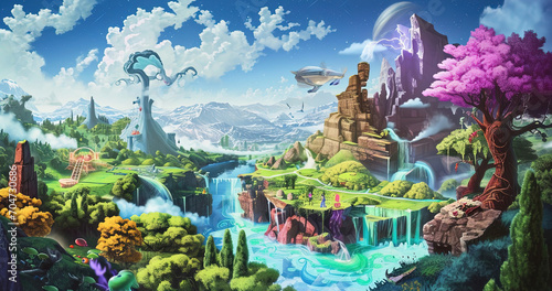 Fantasy Island Nature Illustration
