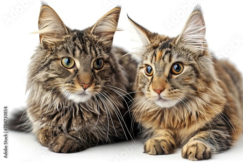 maine coon cats laying down photo