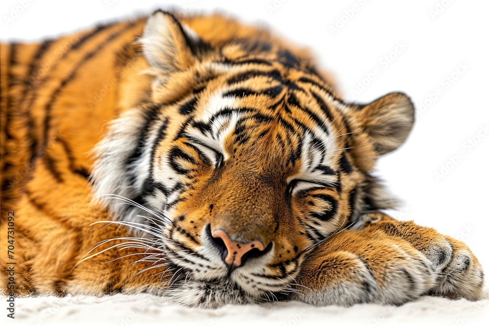 Tiger Sleep Isolated Tiger Sleep Isolated