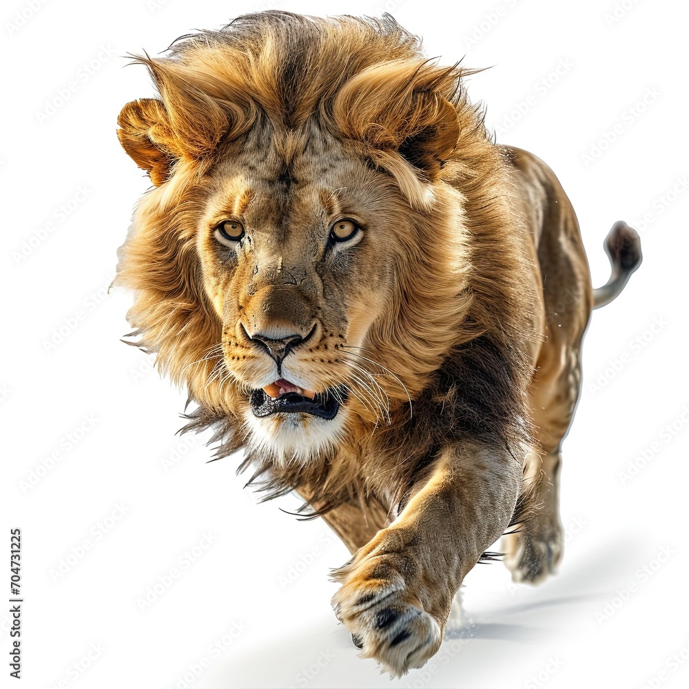 Fototapeta premium Lion Running Isolated