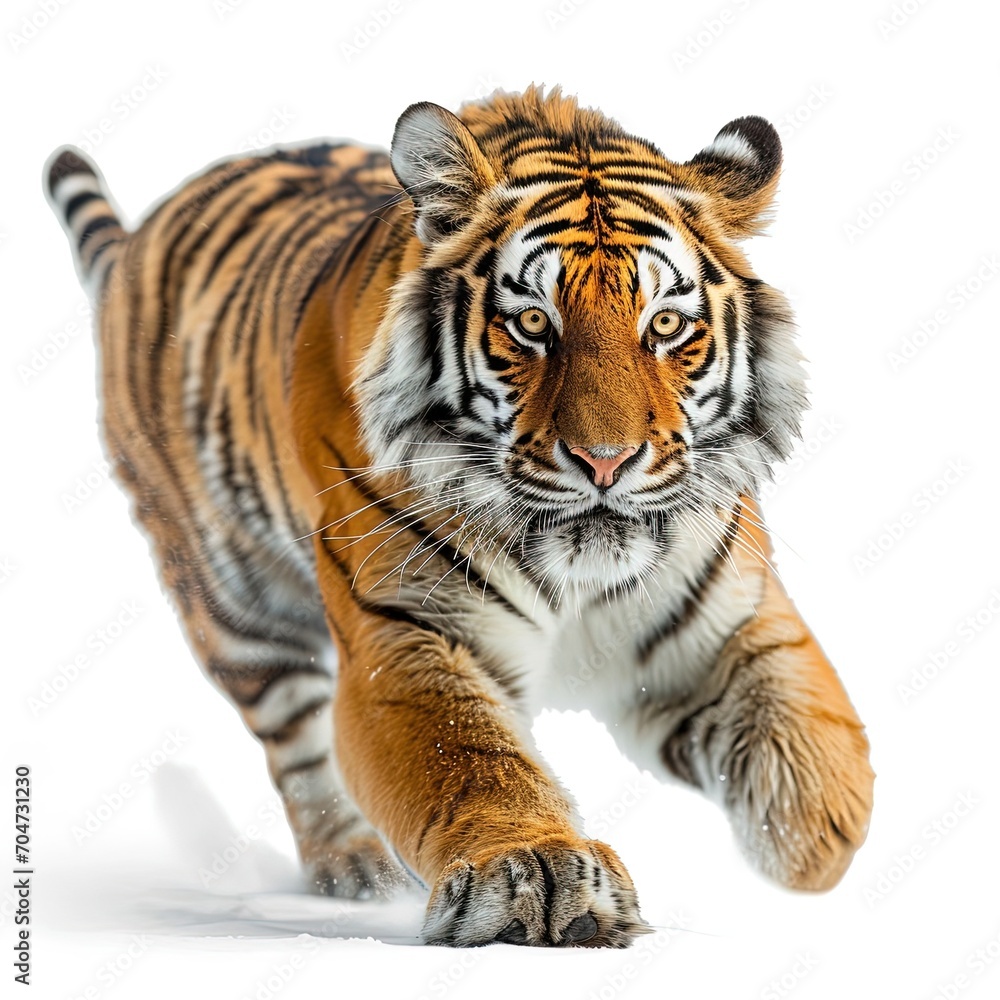 Tiger Walking Isolated Tiger Walking Isolated
