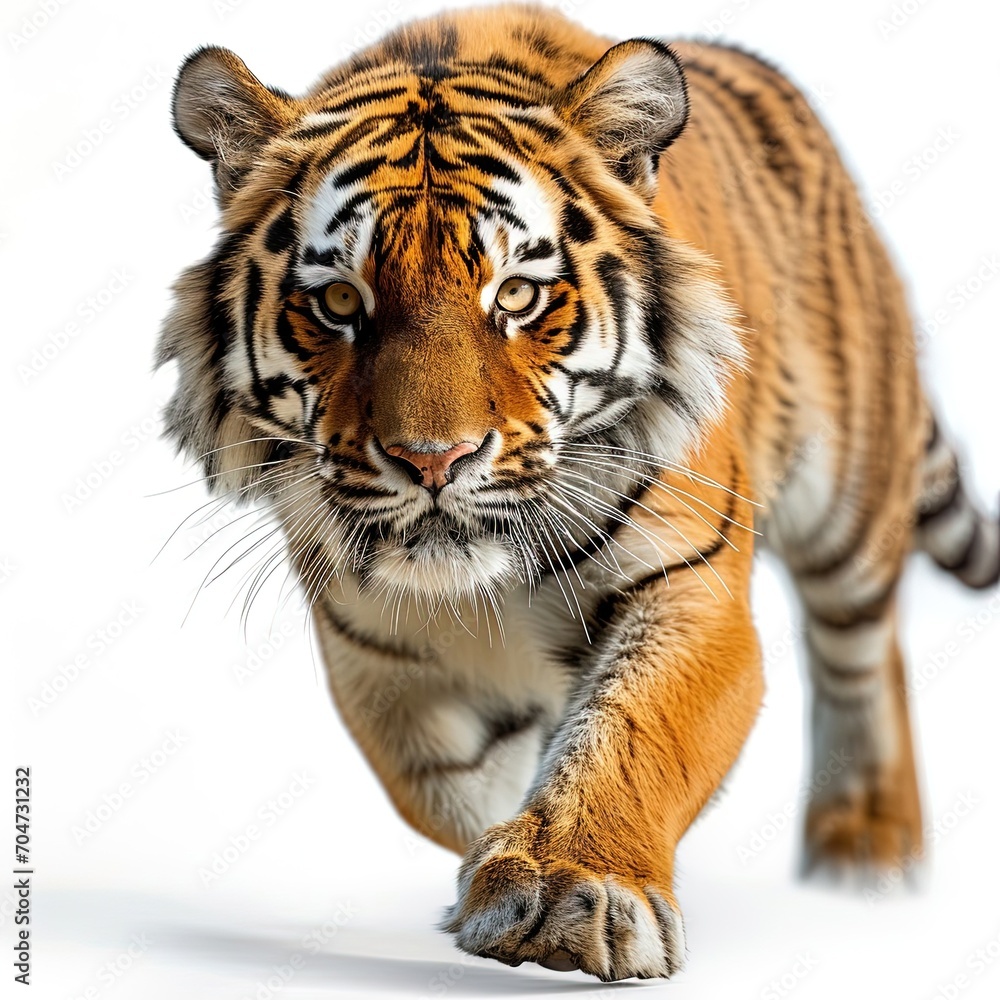 Fototapeta premium Tiger Walking Isolated