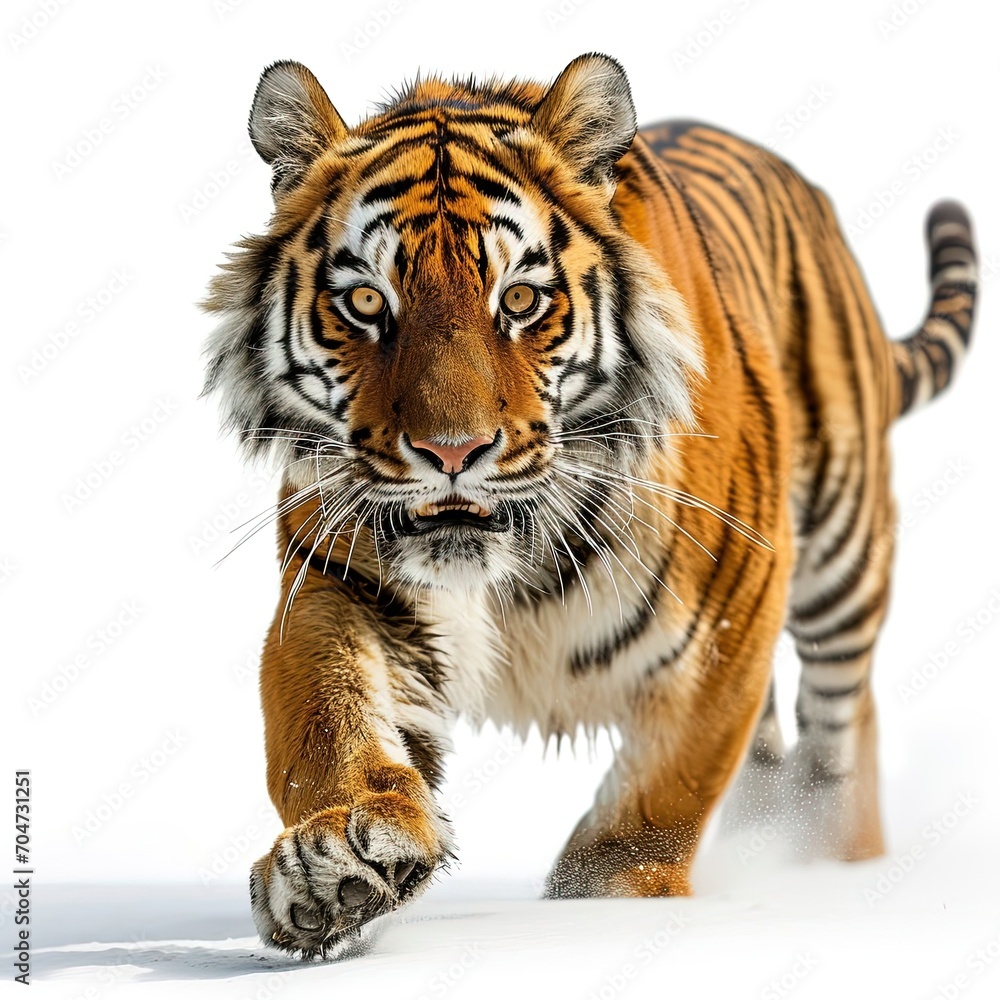 Fototapeta premium Tiger Walking Isolated
