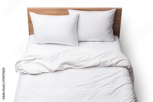 White bed with isolated white background
