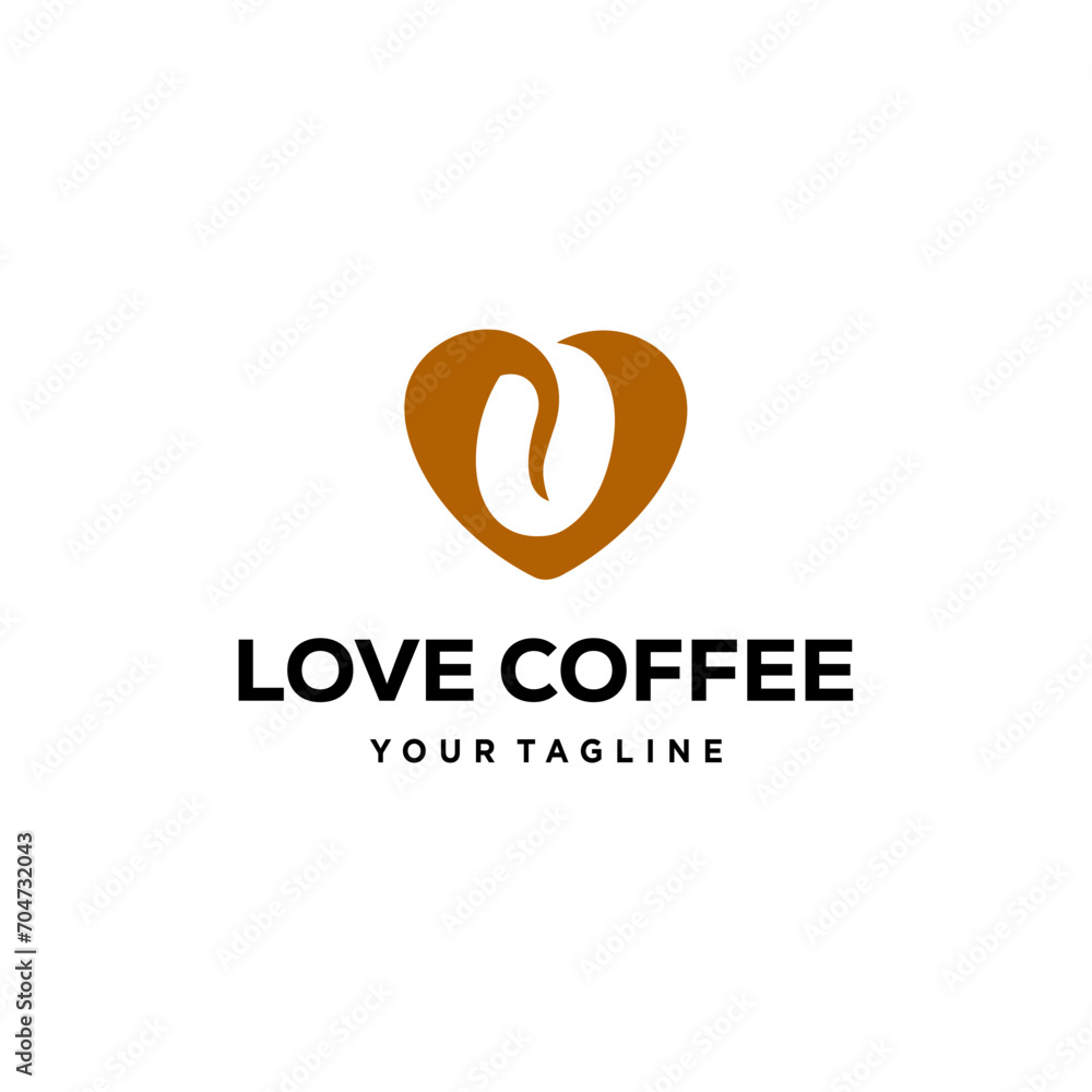 Coffee Heart Concept logo
