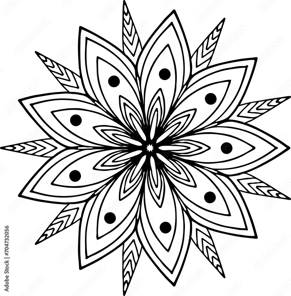 Fototapeta premium Mandala Circle Line Art Ornament Element