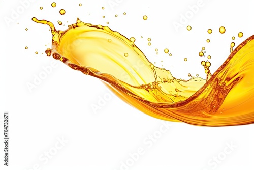 Isolated white background with cooking oil and air bubble splash photo