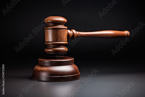 Law and justice concept a judge s gavel hammer with a wooden stand