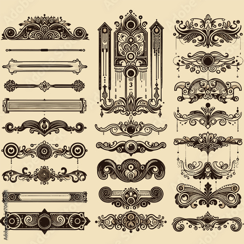 Free vector to chapter dividers set element retro decoration vintage photo