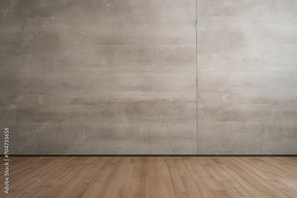 Empty room with concrete wall and wooden floor Empty room with concrete wall and wooden floor