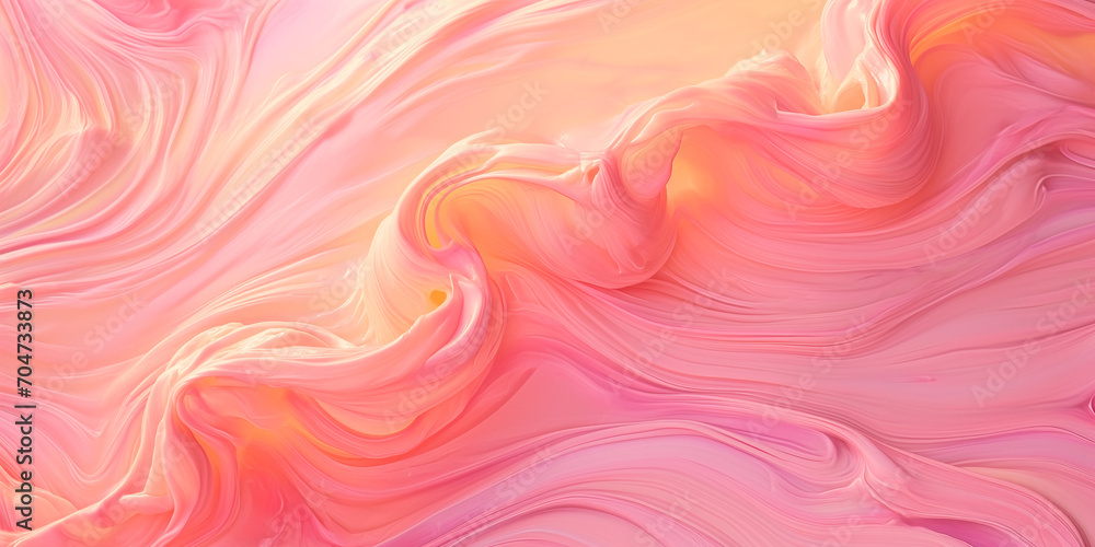 A Dreamy Abstract Brushstroke Background in Peach and Pink, Evoking a Candy-Hued Symphony. A Whimsical Wallpaper Concept Peachy Swirl