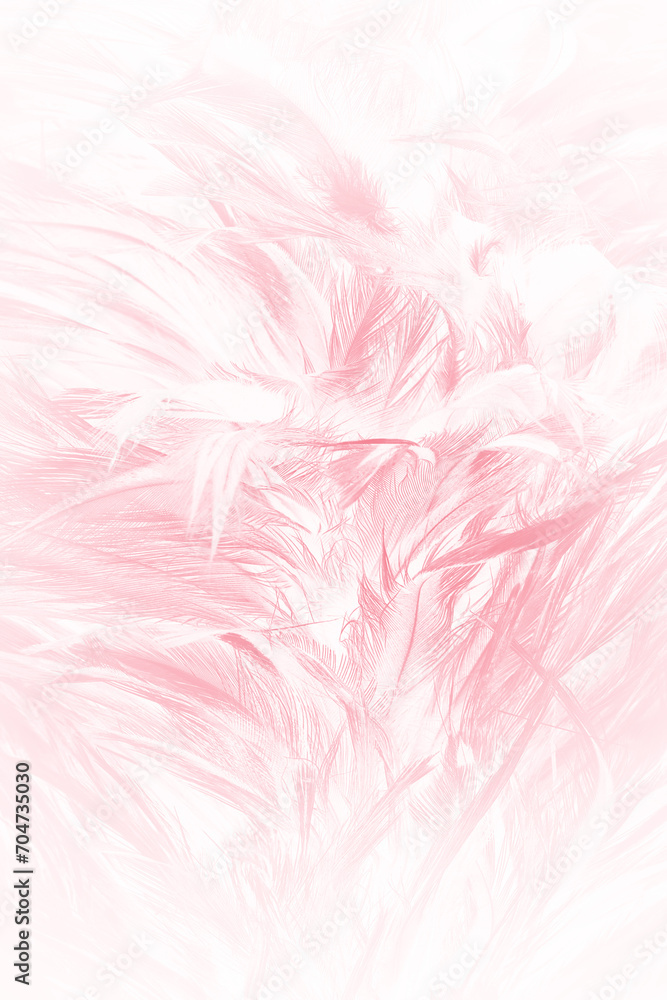 Fototapeta premium Coral pink vintage,feather pattern texture background,pastel soft fur for baby to sleep.