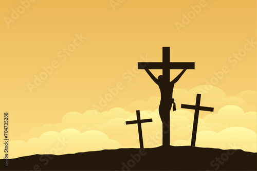 good friday background with jesus christ crucifixion scene