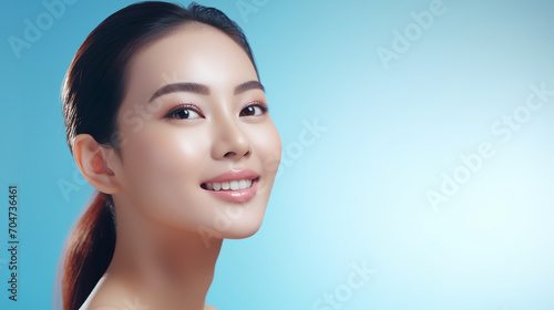 skin care. woman with beauty and healthy face