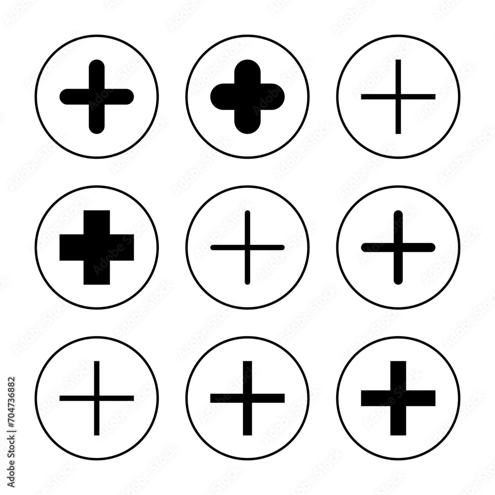 Plus icon vector. Add plus sign and symbol Plus icon vector. Add plus sign and symbol