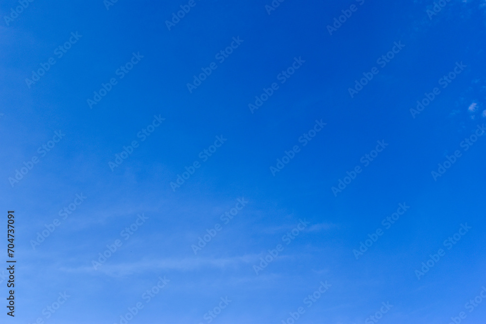 beautiful blue sky and white fluffy group of clouds in the morning, natural background