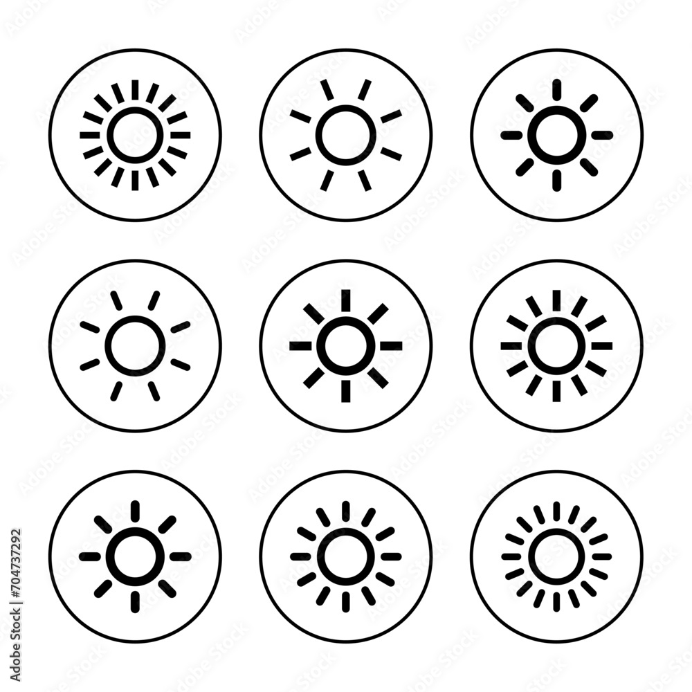 Sun icon vector. Brightness sign and symbol Sun icon vector. Brightness sign and symbol