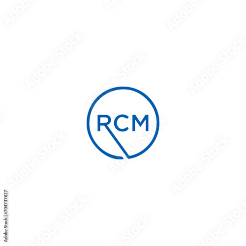 RCM logo. R C M design. White RCM letter. RCM, R C M letter logo design. Initial letter RCM letter logo set, linked circle uppercase monogram logo. R C M letter logo vector design.   © MdRakibul