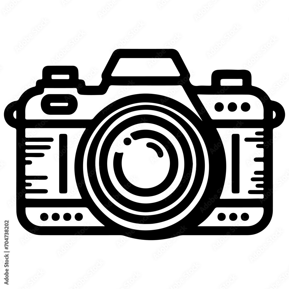 photo camera outline art icon for apps, websites, logo. Photography symbol black line vector photo camera outline art icon for apps, websites, logo. Photography symbol black line vector