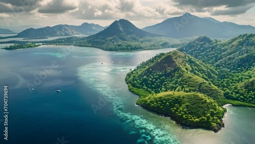 Aerial view of the Banda Islands, Maluku Islands, Indonesia photo
