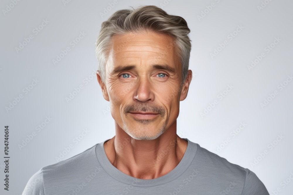 Handsome middle-aged man with grey hair and beard. Handsome middle-aged man with grey hair and beard.