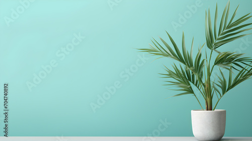 Slika na platnu palm tree in white pot