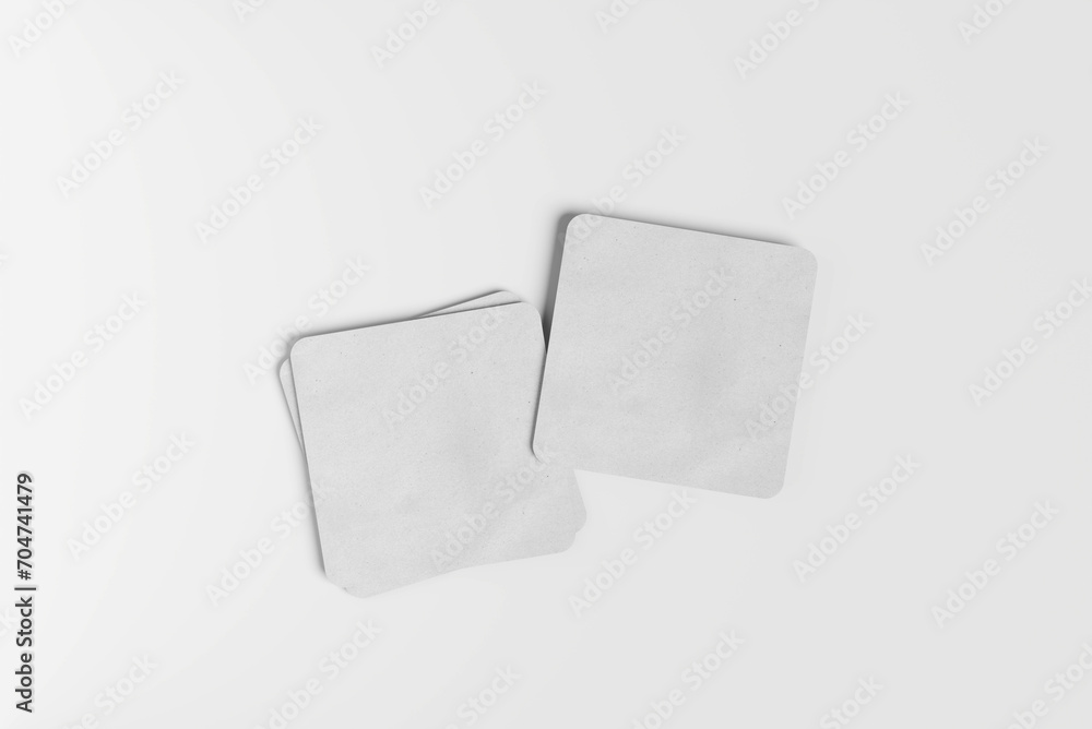 White Square Blank Beer Coasters Vector Isolated Illustration White Square Blank Beer Coasters Vector Isolated Illustration