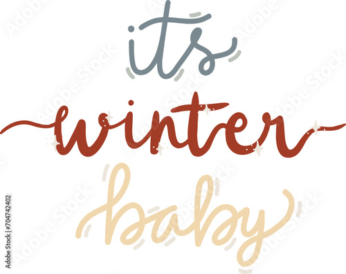 Winter Lettering. Hand Drawn Winter Phrases. Hand Lettering Typography for badge, banner, poster, card