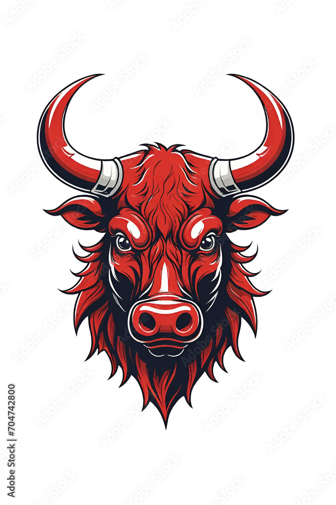 Bull head mascot isolated on transparent background Bull head mascot isolated on transparent background