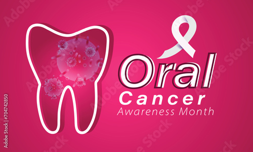 Oral Cancer Awareness Month. background, banner, card, poster, template. Vector illustration.