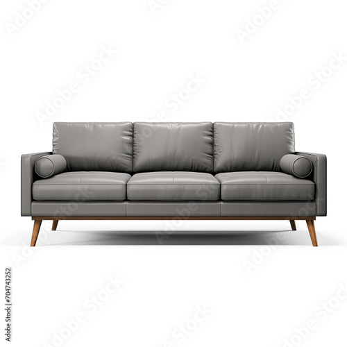 3 seat sofa, gray isolate on transparency background png 