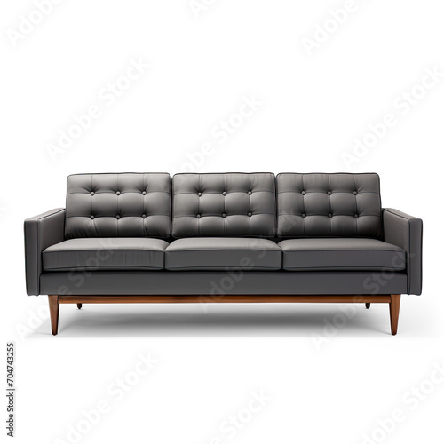 3 seat sofa, gray isolate on transparency background png 