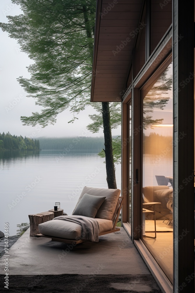 Modern lake house with stunning lake views