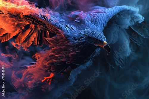 eagle on smoke background, eagle fantasy art background