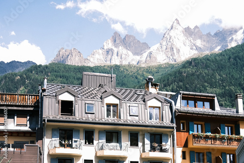 mountain and house photo
