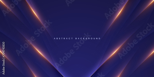 Purple Abstract Background with Gold Lines